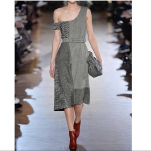 Asymmetric Gray Wool Tweed Dress Stella McCartney